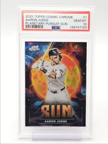 AARON JUDGE 2025 TOPPS COSMIC CHROME PLANETARY PURSUIT SUN PSA 10 Q0902