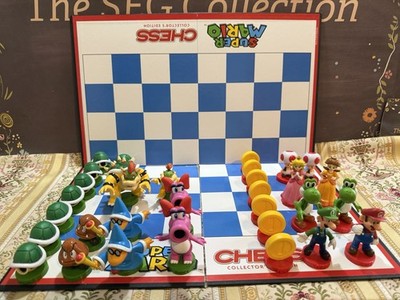 Super Mario Bros Nintendo 2009 Chess Set 31 Pieces w/ Board Incomplete Yoshi