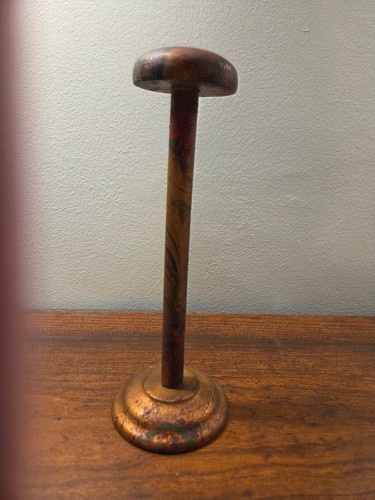 Freestanding Wooden Hat/Wig Display Stand-Vintage
