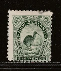 1899 NZ 6d Deep Green Kiwi P 11 No Wmk Sg 264  £85