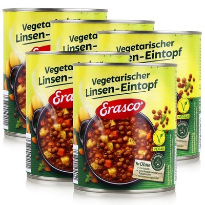Erasco vegetarischer Linsen-Eintopf 800g Fertigessen (5er Pack)