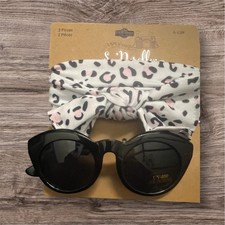 2 Piece Hear Headband and Sunglasses set Baby Girl 0- 12 NWT accesorio de bebe