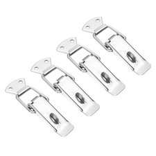 4 Pcs 1.26 Inch Cold-rolled Steel Spring Loaded Toggle Latch with Lock, Silver