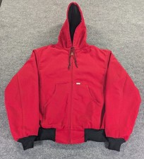 Vintage 1991 Carhartt JR100 Red Thermal Active Jacket Cursive Script Logo USA XL