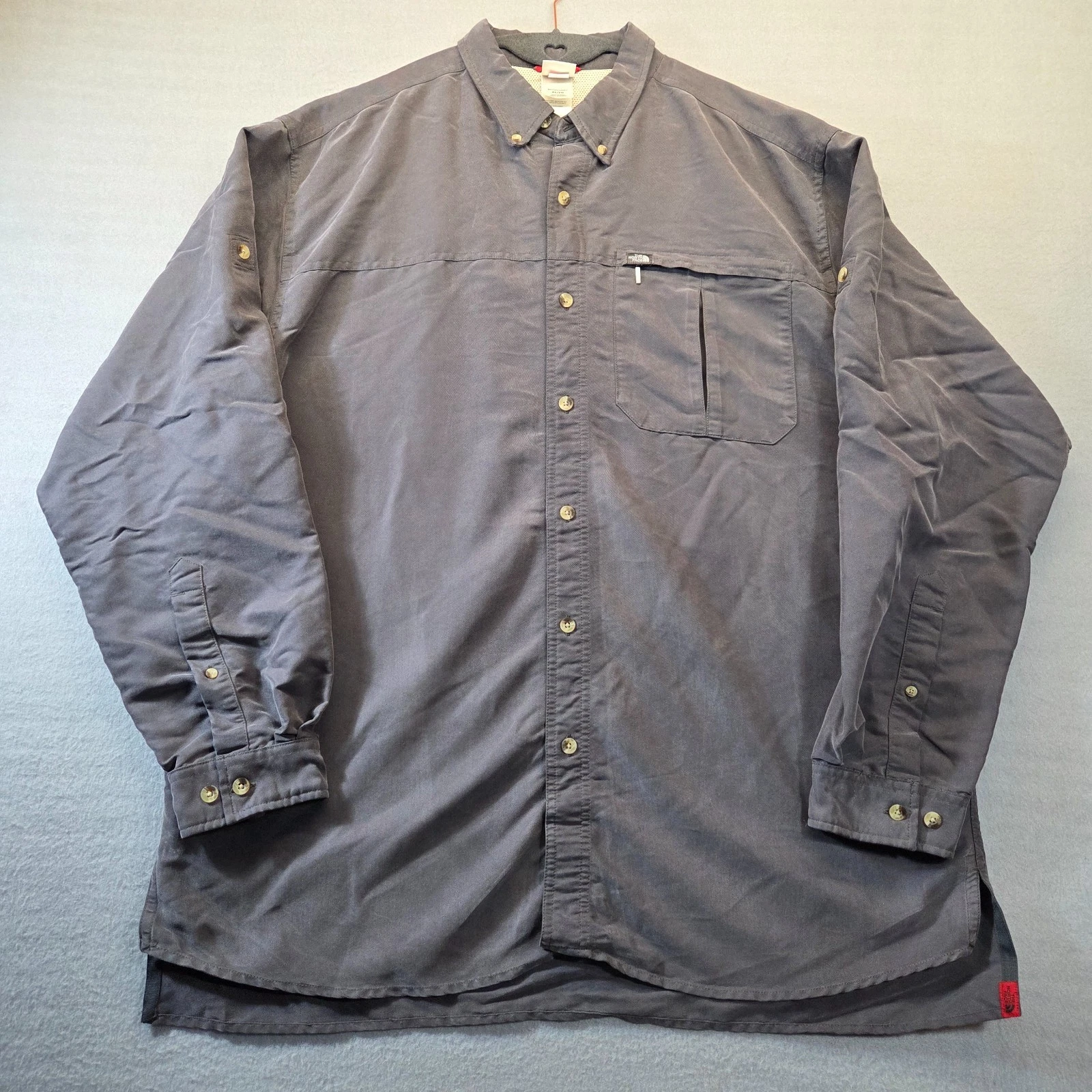 The North Face Syncline Men's Slate Gray Long Sleeve Button Down Shirt Size XL