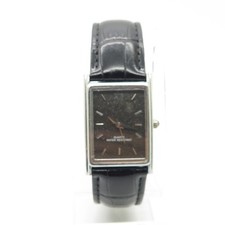 Rectangular Analogue Genuine Leather Band Watch