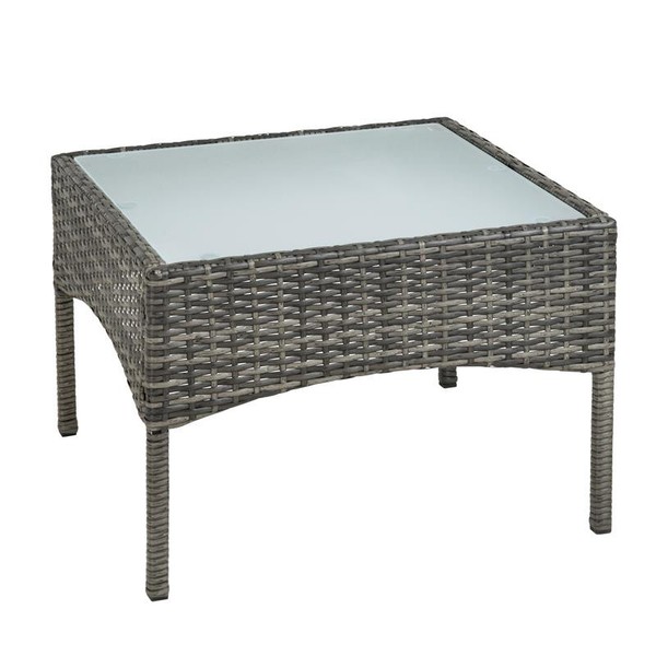 Polyrattan Beistelltisch Loungetisch Gartentisch Balkontisch Anthrazit-Grau-image