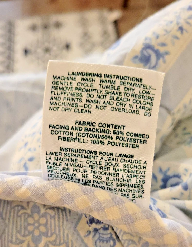 Edredón de colección años 80 Laura Ashley Cottage azul blanco floral completo APX 87x80 Foto 4 de 4