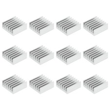 12 Pcs Heatsink 14x14x6mm Aluminum Heat Sink with Thermal Blue Sticker White
