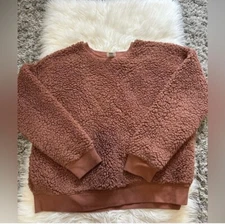 Fuzzy Rust Colored Sweater Size:L fit M