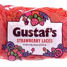 STRAWBERRY LACES Candies NON-GMO Candy 2-Pound Bags Pack of 3 GUSTAF'S