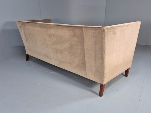 Vintage Danish Art Deco Sofa Mink Velour Straight Arm and Back 1930s EB9159 V3SS - Picture 14 of 19