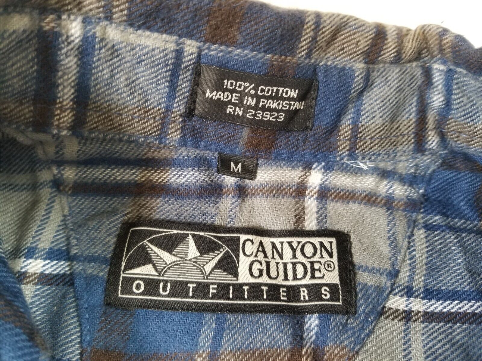 CANYON GUIDE Flannel Shirt Mens Medium Blue Plaid… - image 3