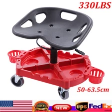 Rolling Garage Stool 330LBS 50-63.5cm Adjustable Height Mechanics Seat 20"??15"