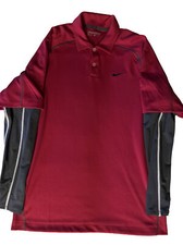 Nike Golf Shirt Mens Large Gray Polo Long Sleeve Strech Performance