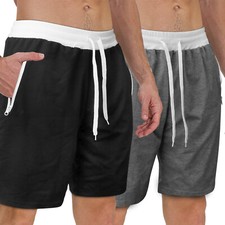 Men Casual Mesh Shorts Basketball Sports Active Gym Fitness Pants Workout Summer