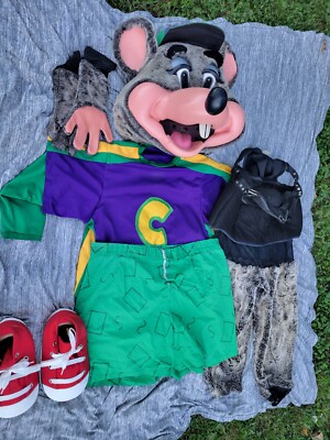 chuck e cheese MASCOT Suit Full Set Some Mask Damage Used Super Rare ...