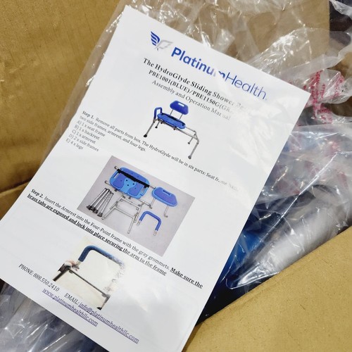 Sliding Shower Chair HydroGlyde Premium Heavy Duty Padded Bathtub