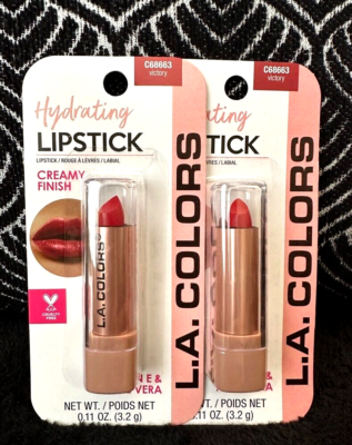 🌺2pk LA COLORS VICTORY BRICK RED C68663 CREAMY FINISH HYDRATING