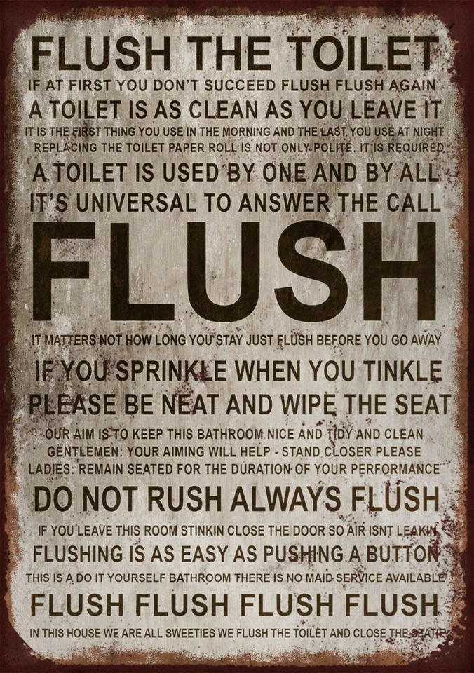 Funny quote toilet metal wall sign - Image 1 of 1
