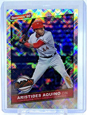 2020 Donruss Highlights Rapture Holo Aristides Aquino #H-8 RC Cincinnati Reds