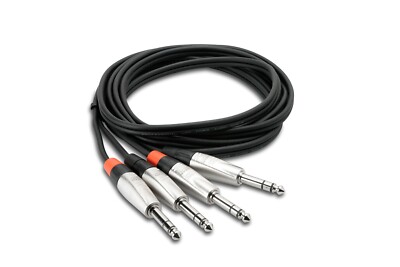 Hosa HSS-000X2 Pro Stereo Verbindungskabel Dual REAN 1/4 Zoll TRS auf gleich