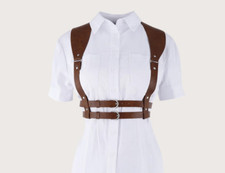 Leather corset belt, Harness belt leather, Waist belt corset Waist harness belt