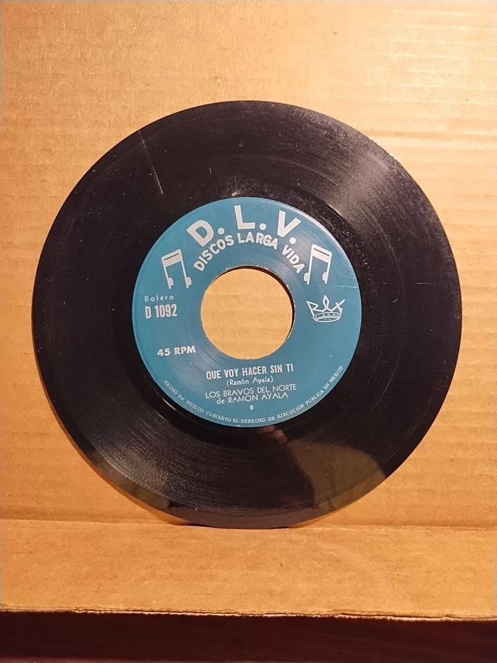 Tejano Tex/Mex 45 Los Bravos Del Norte Ramon Ayala La Pura Mana DLV D1092 - Image 3 of 4