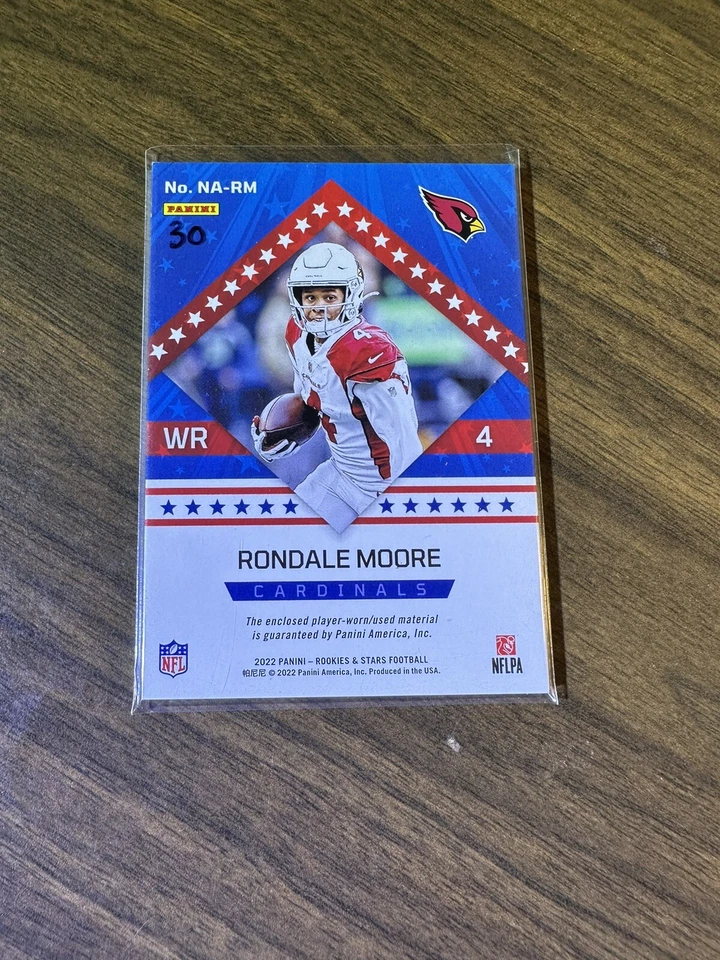 2022 NFL Rookies and Stars Rondale Moore NFL Authentic 3 Patch Player worn 23/25 - Image 2 of 2