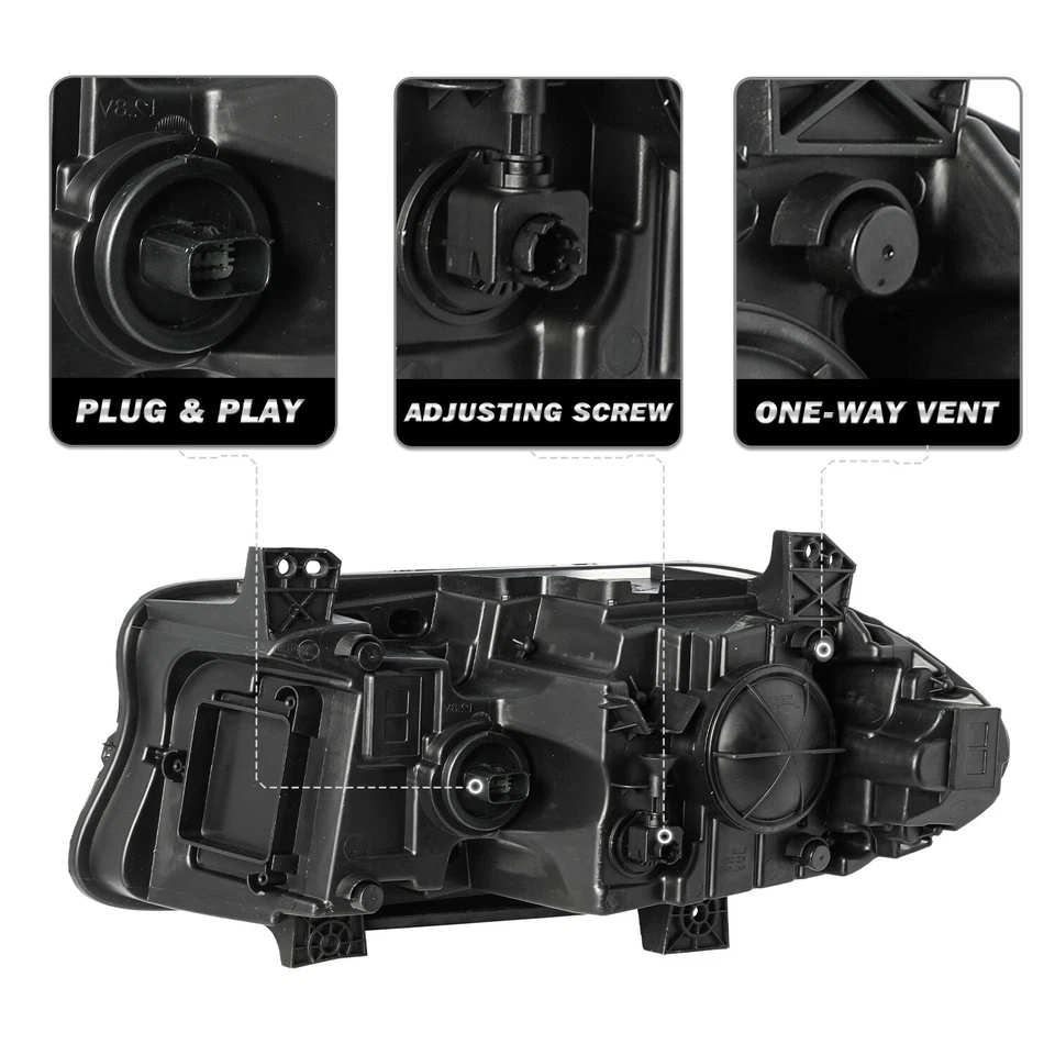 For 2015-2022 Dodge Charger Halogen LED DRL Projector Headlights Headlamps Pair Foto 3 de 4