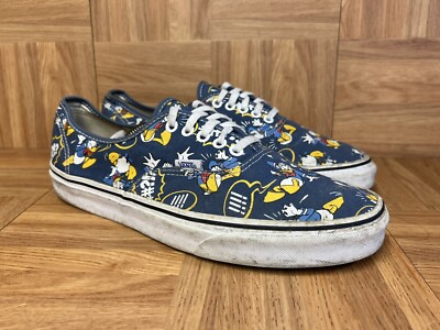 RARE🔥 VANS x Disney's Donald Duck Authentic Shoes Nice Print Sz 11 Royal  Blues