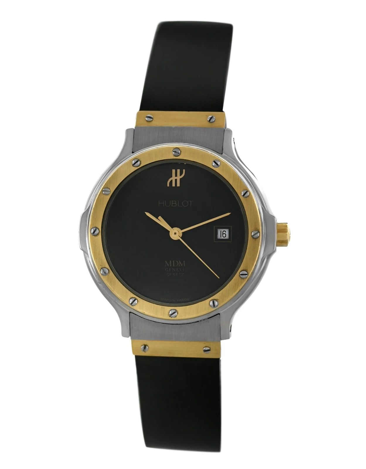 Hublot — Hublot MDM Classic 1391.2.044 18k Yellow Gold Steel Date 28MM Ladies' Quartz