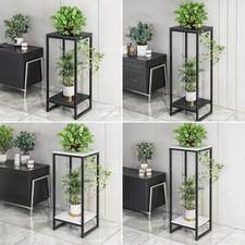 60/90cm Tall Metal Plant Stand In/Outdoor Garden Flower Pot Shelf Display Rack 