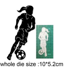 RUNNING GIRL SOCCER PLAYER Sports Metal Cutting Die Card Making Scrapbook Pages