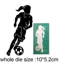 RUNNING GIRL SOCCER PLAYER Sports Metal Cutting Die Card Making Scrapbook Pages
