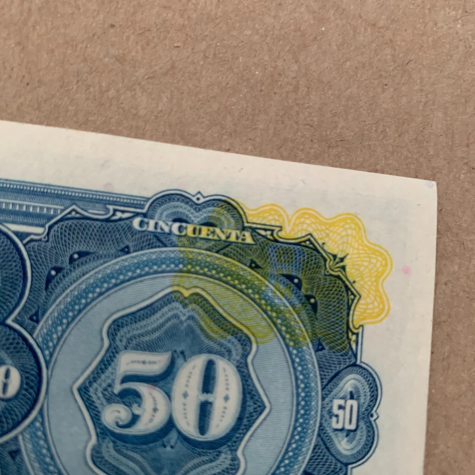 🇲🇽 Billete de 50 Pesos de México 1972 aUNC Moneda Mexicana Billete Americano BC Foto 4 de 4