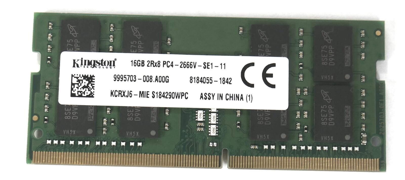 Laptop Memory: Kingston 16GB 2Rx8 PC4-2666V 21333MHz KCRXJ6-MIE