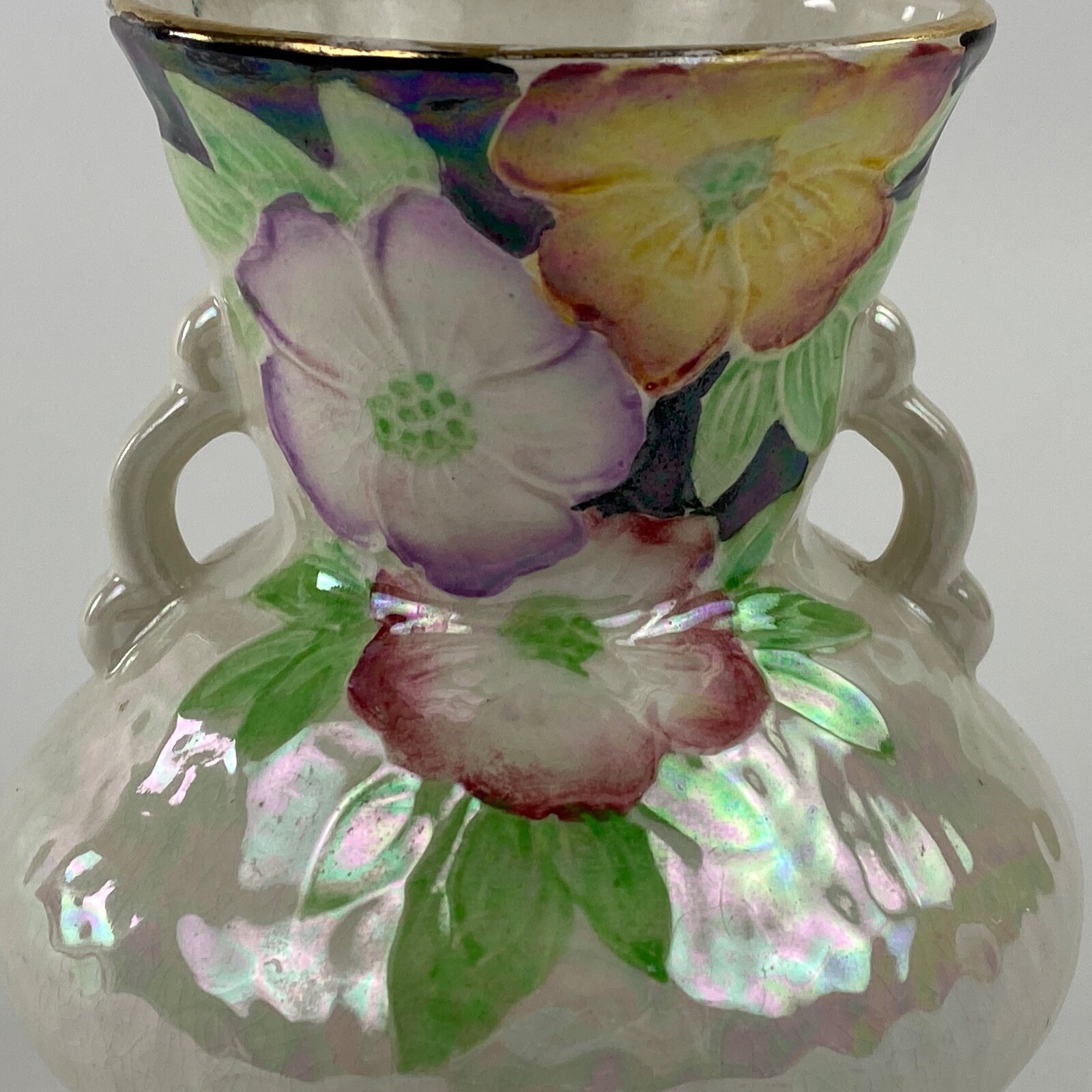 Vintage Price Kensington Vase Lusterware Pottery Floral Made in England