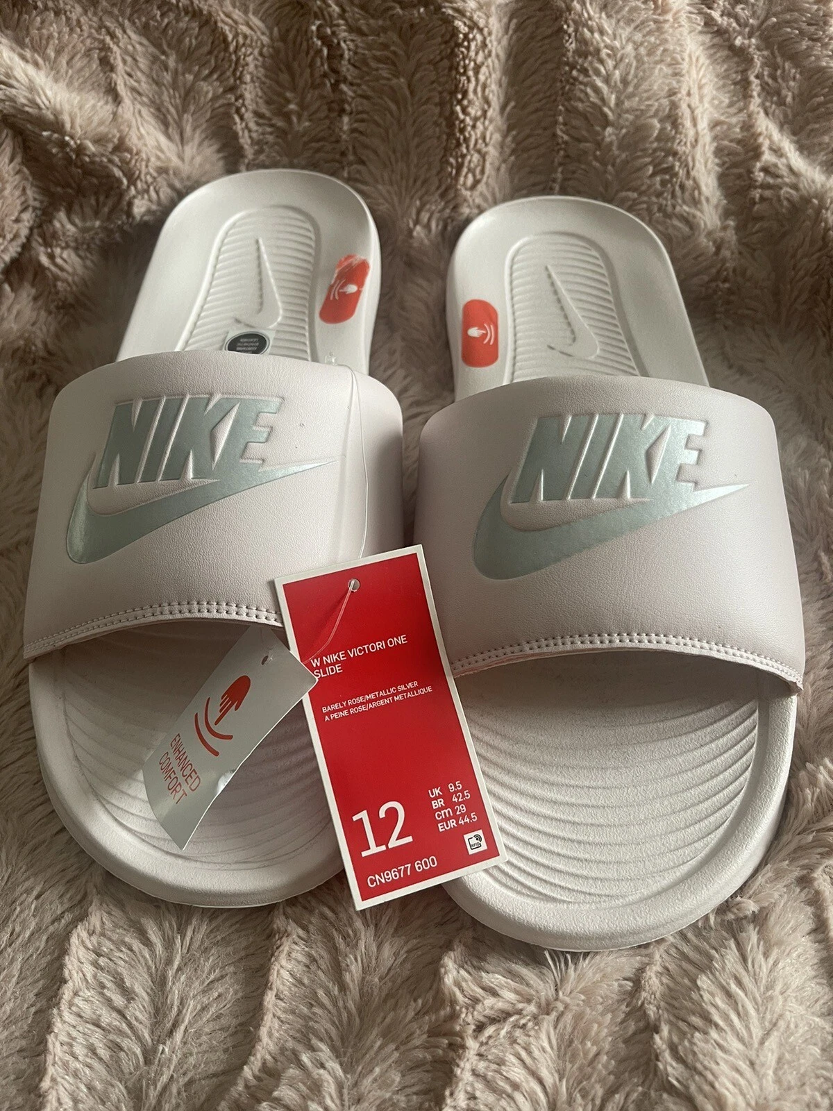 Sandali Nike donna Victoria One Slides blush rosa CN9677 600 taglia 12 nuovi!