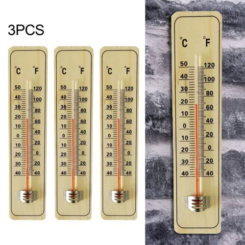 Thermomètre mural traditionnel en bois 36 pièces écran Celsius et Fahrenheit - Photo 1 sur 25