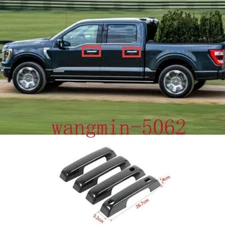  For Ford F150 F-150 2021-2022 Carbon Fiber Car Door Handle Decor Cover Trim 4P
