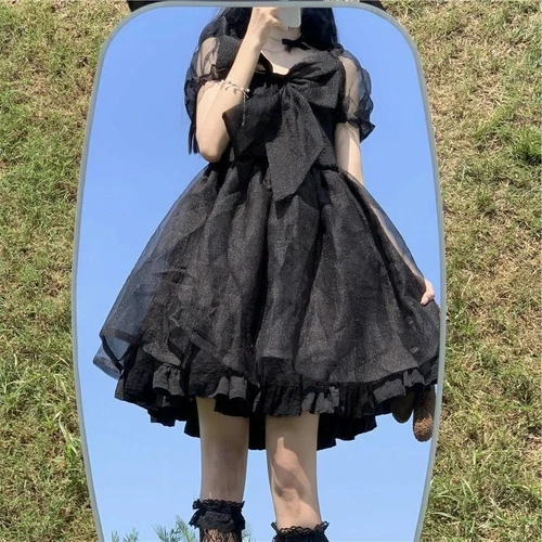 Mujeres Lindo Estilo Lolita Ropa Precioso Estilo Japonés Dulce Vestido Kawaii Vintage - Imagen 4 de 13