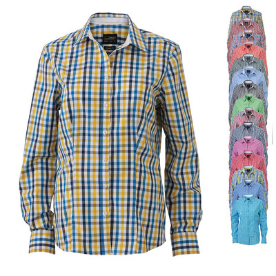 James & Nicholson Damen Ladies Checked Blouse Bluse kariert XS S M L XL XXL Neu