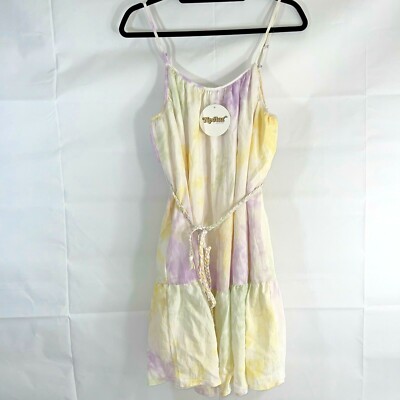 Women's Nectar Clothing Large Tie Dye Dress W Braid Belt NWT Retails For 38.50
