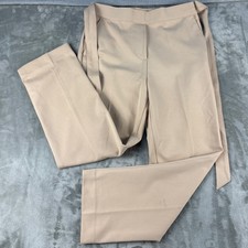 M S Collection Trousers Womens 10 Regular Straight Leg Tan Tie Belt