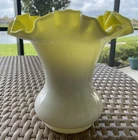 Fenton Scarce Yellow Overlay 6 Inch Vase. No Damage.