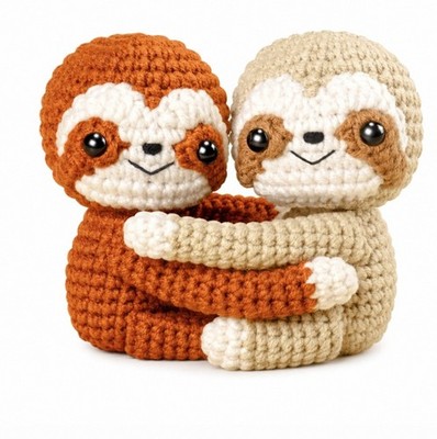 2 Pack Hugging Sloth Crochet Kits for Beginners Adults DIY Animal Craft Gift