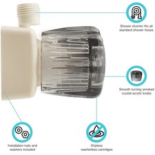 Bisque Parchment Shower Faucet for RV/Trailer - Dual Knob