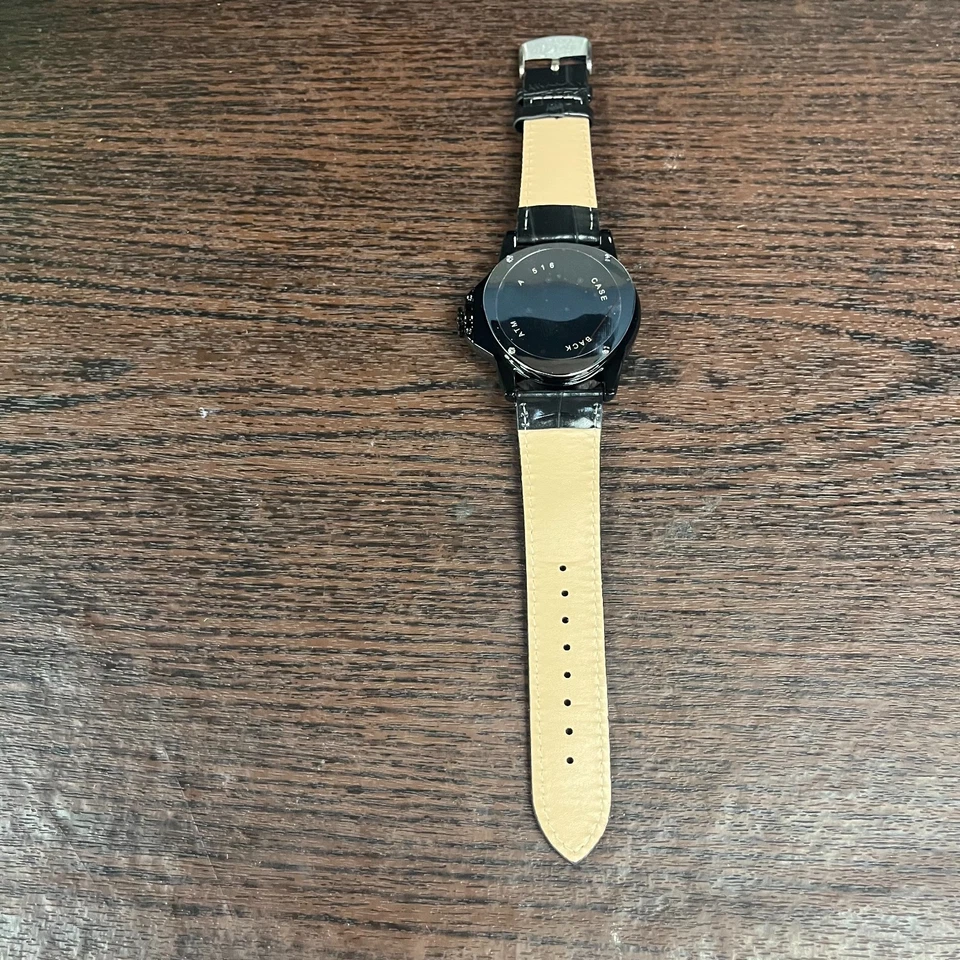 Reloj para hombre WINNER triángulo esqueleto correa de cuero negro esfera dorada A 516 Foto 2 de 4