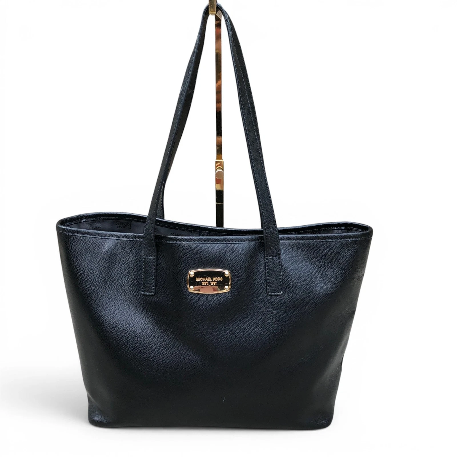 MICHAEL KORS Jet Set Saffiano Tote Bag Purse Women's Black Shoulder Hand Bag